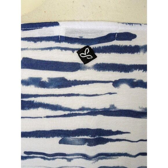 prAna Aleah Top Womens Medium V Neck Lightweight Blue White USA Tissue Jersey - Picture 6 of 6